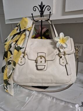 Coach Campbell Eva Flap Leather Satchel